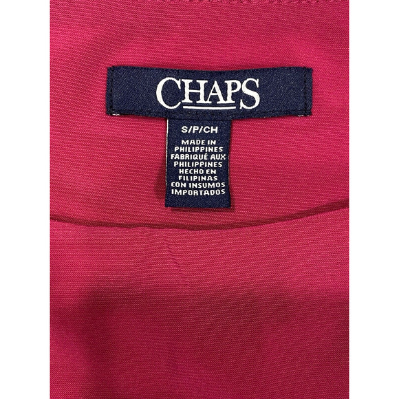 CHAPS Colorblock Dress Stretchy Ruched Side Small Fuchsia Black - Picture 6 of 8